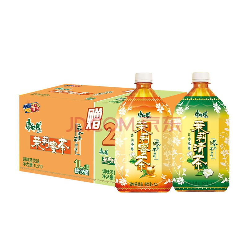 康師傅茉莉蜜茶1l*10瓶加贈清茶1l*2瓶 整箱裝飲料【行情 報價 價格