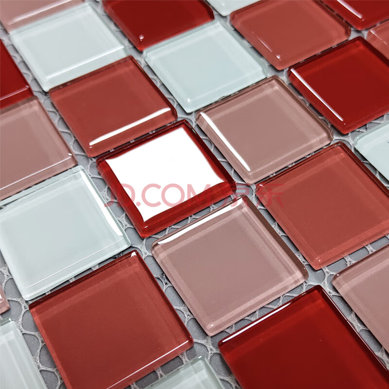 游泳池马赛克水鱼池瓷砖背景墙浴室卫生间墙地贴蓝色户外 094品红之恋