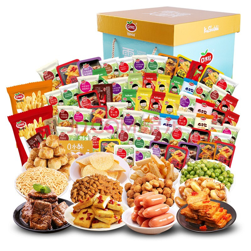 口水娃零食大礼包整袋整箱散装混搭各种零食小吃卤味 炒货 女生宿舍