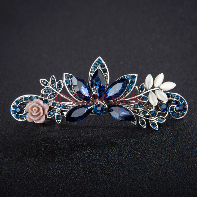 发夹头饰成人复古优雅弹簧夹顶夹气质水晶马尾夹子发卡女发饰 款式21