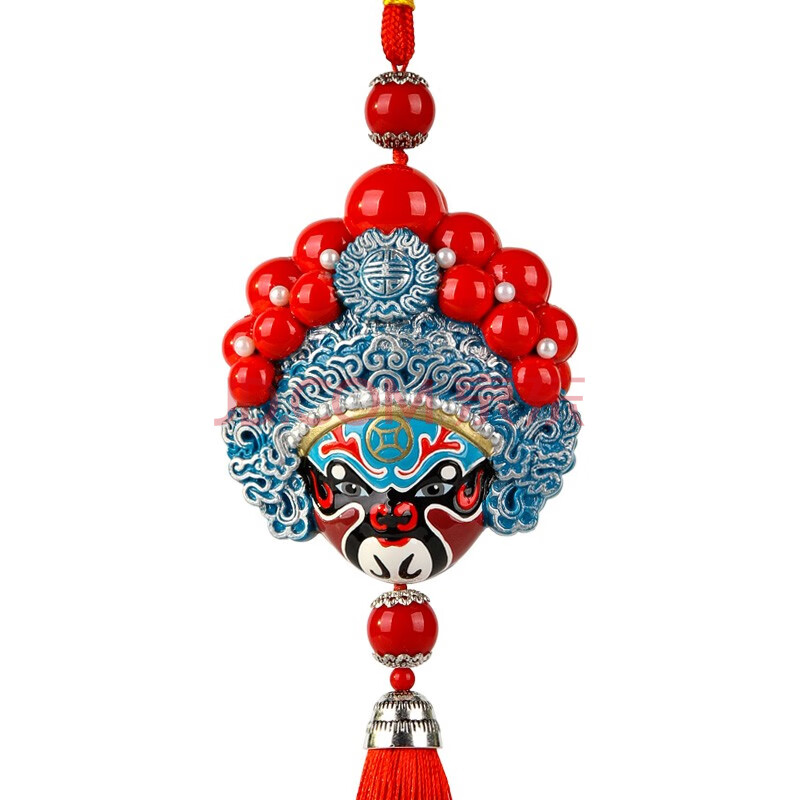 京剧脸谱汽车挂饰双面脸谱挂件内饰中国特色商务小礼品出国送老外 南