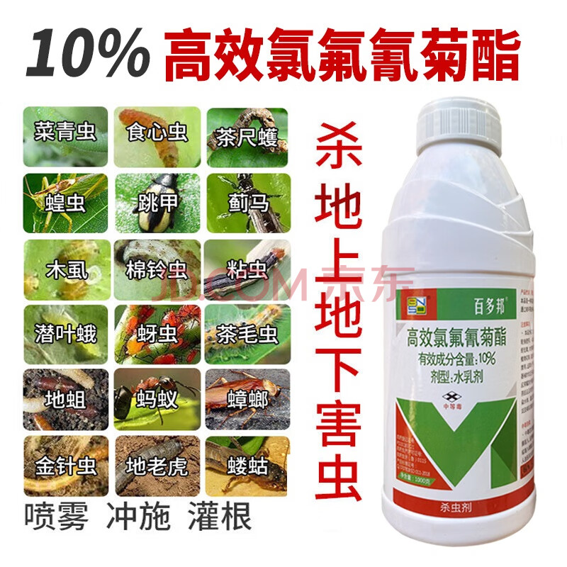 10%高效氯氟氰菊酯蚜蟲菜青蟲地上地下害蟲蔬菜果樹農藥殺蟲劑 200ml