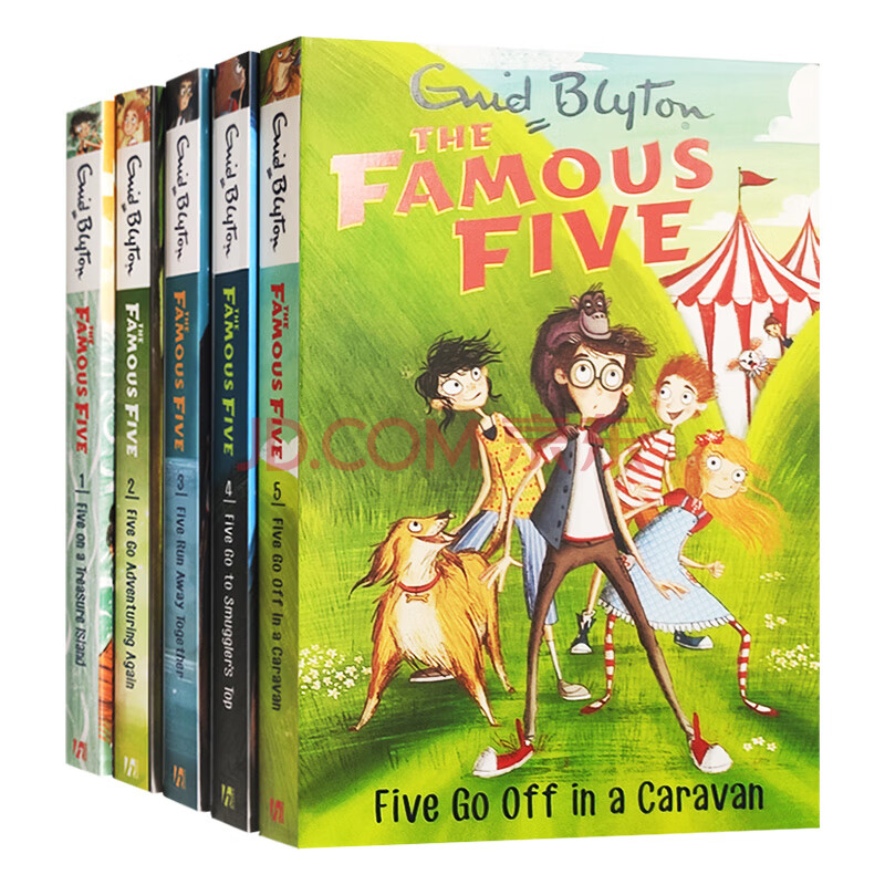 英文原版 famous five 1-5 世界第1少年侦探团1-5册 全英文版儿童读物