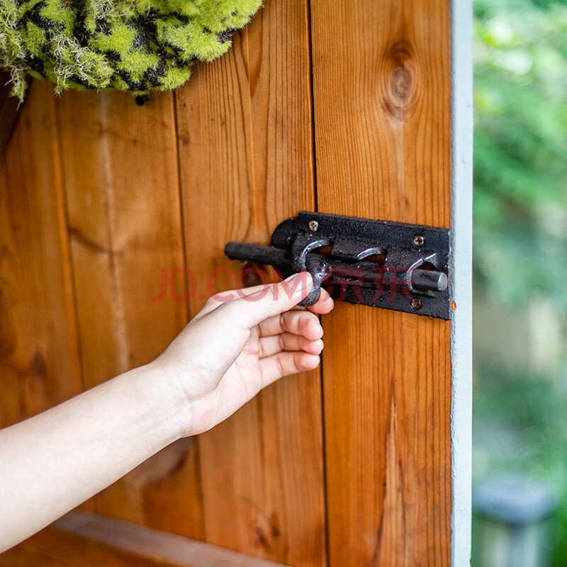 掬涵 铸铁插销加厚明装全铁插锁门栓门窗仿古门扣古典厚实门插防盗