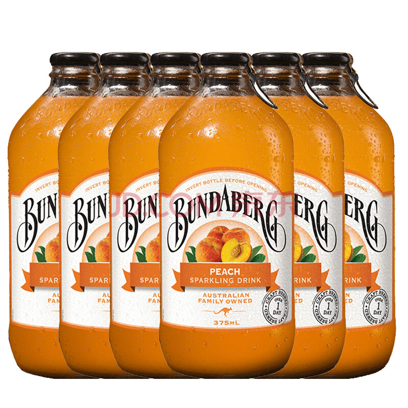 宾得宝系列果味含气饮料 bundaberg 网红气泡水 6瓶装 宾得宝蜜桃*6瓶