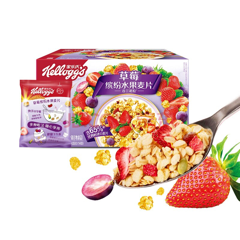 家乐氏 草莓味水果麦片490g