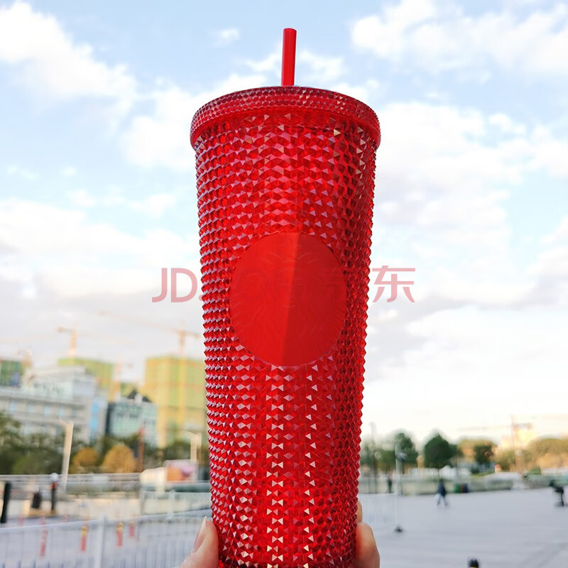 【现货现发】星巴克杯子新款2020年榴莲杯造型大容量吸管杯 红色榴莲