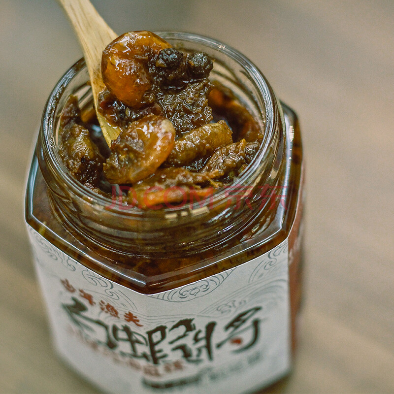 [鲜香微辣]安徽巢湖虾酱虾米酱野生鲜白虾虾尾手工下饭酱少年渔夫
