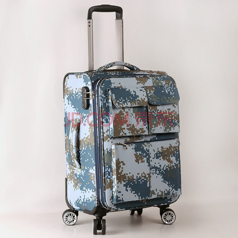 づづづnagri 入伍退伍纪念礼品定制迷彩拉杆箱28寸密码皮 军绿色 20寸