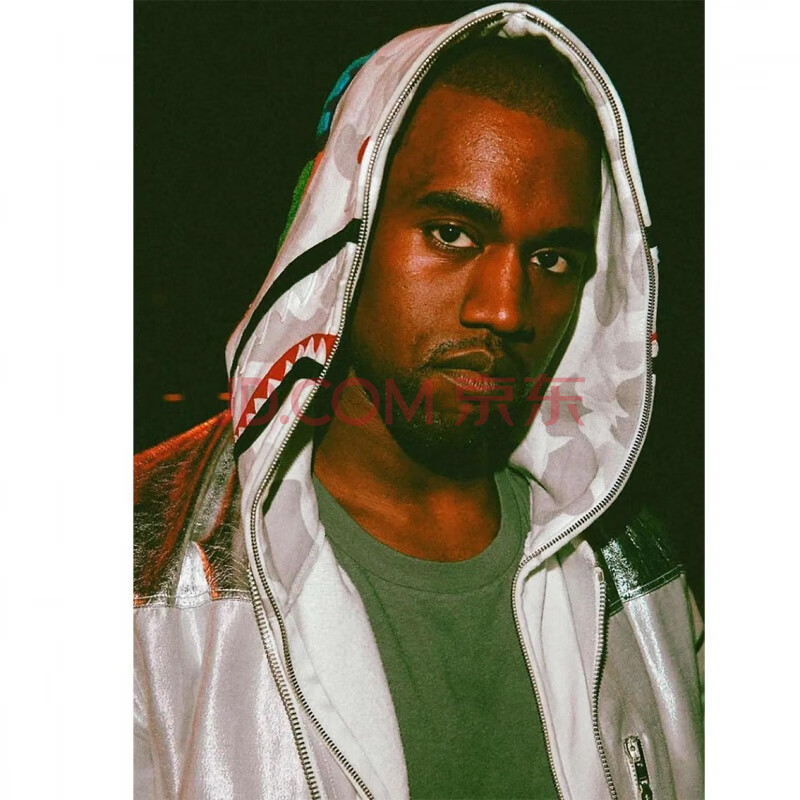 狼天影 侃爷海报墙贴画写真欧美坎耶kanye防水嘻哈说唱歌手酒吧贴画
