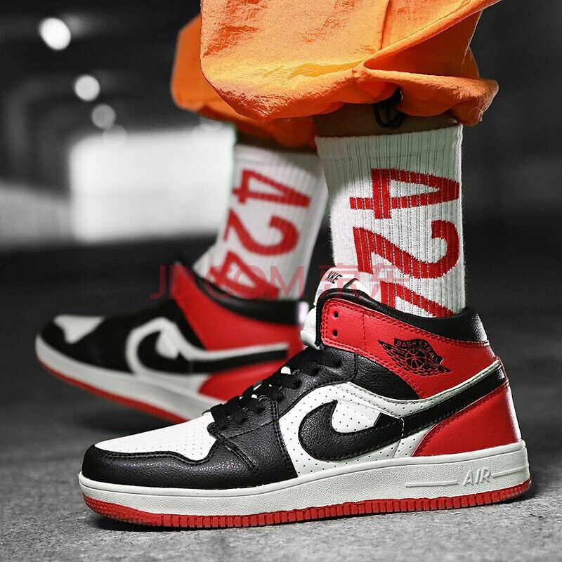 男鞋aj篮球鞋空军一号小闪电男鞋aj运动休闲鞋子男高帮倒钩芝加哥aj男