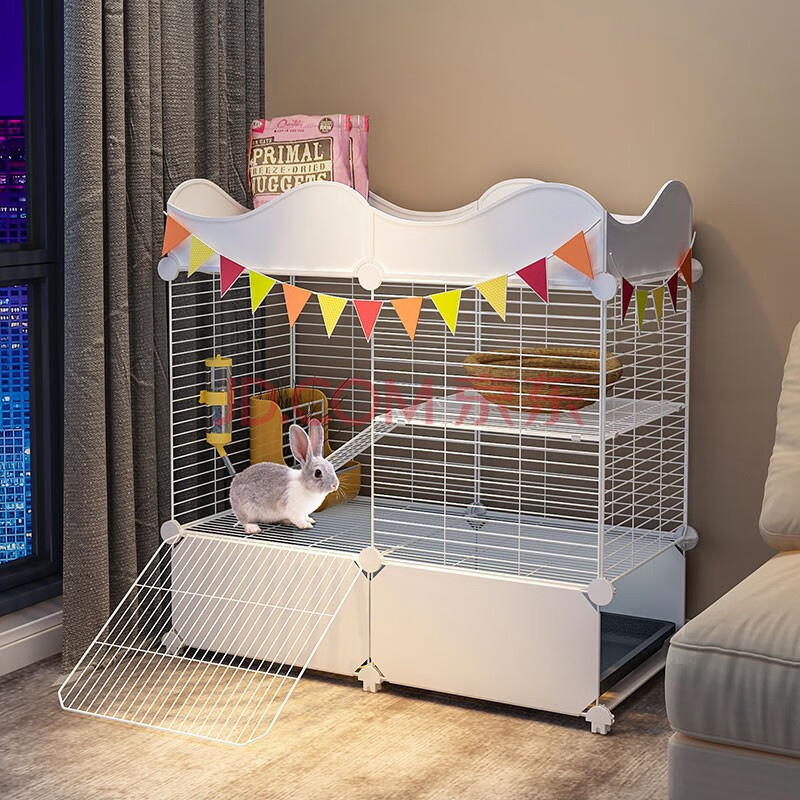 宠趣汇兔笼子家用室内防喷尿特大号兔子窝养兔子宠物别墅新型养殖笼 2
