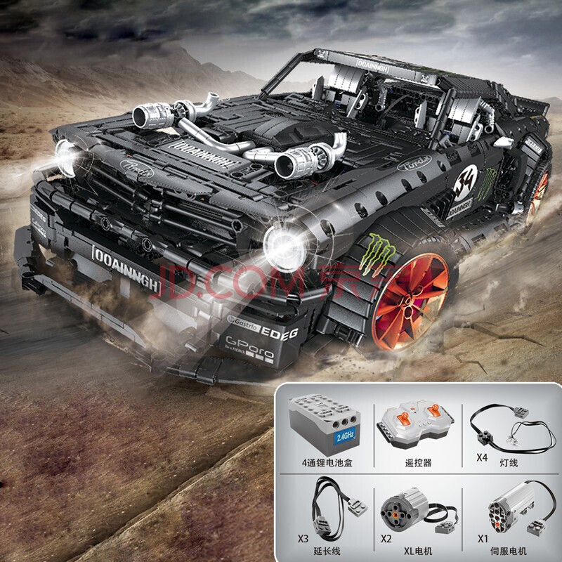 新款启智乐大g63遥控车gtr野马moc汽车积木拼装成年立体乐高8499成年