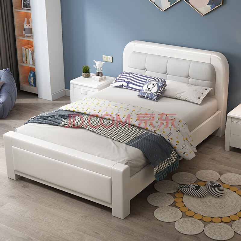 2米1.35家用小户型单人床1米1.5米 床头柜1个 1800*2000mm