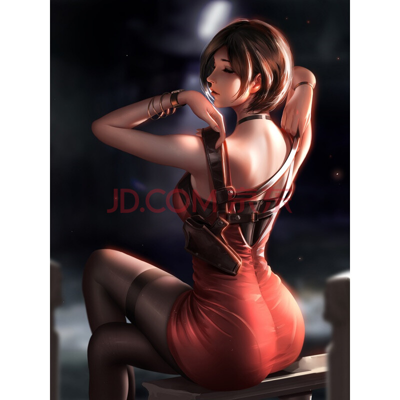 狼天影 生化危机2重置版海报挂画卷轴艾达王克莱尔寝室宿舍壁画可来图