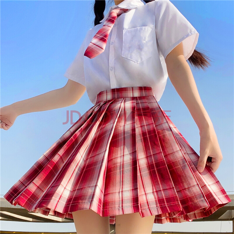 sunday 草莓可爱多jk格裙套装刺绣短袖套装班服女 领带 xs