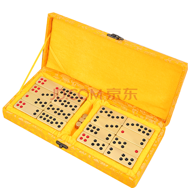 2021新款现货黄铜牌九道具麻将牌骨牌土豪金天九牌大小号牌九顶牛广东