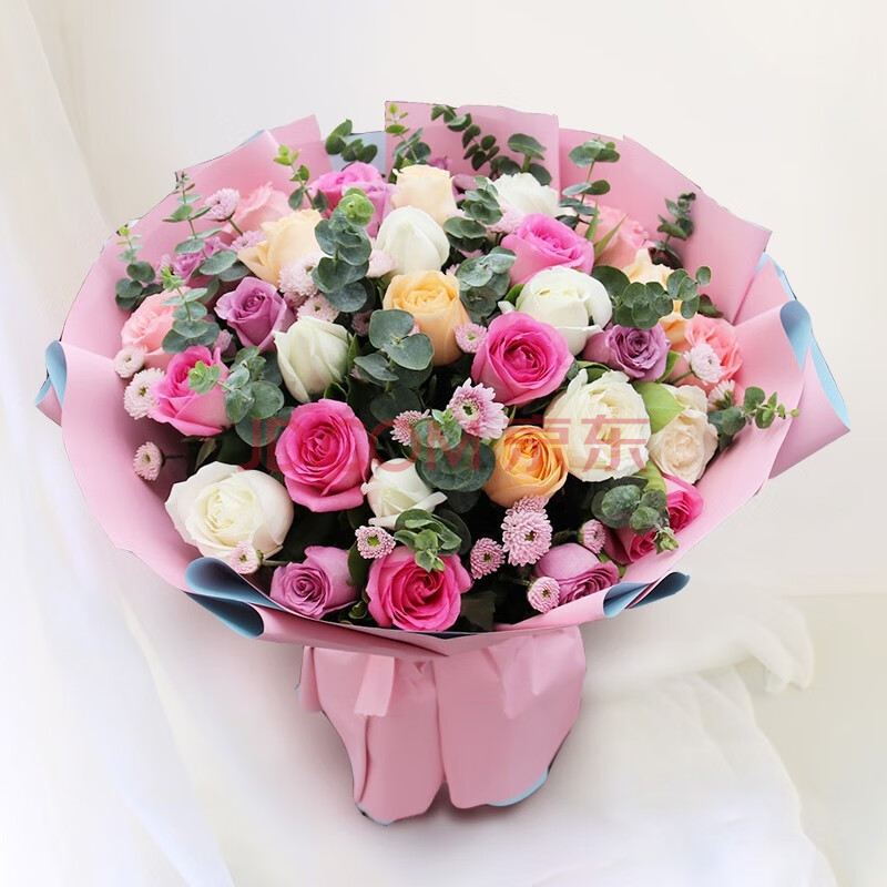 33朵混搭玫瑰花束—时尚混搭
