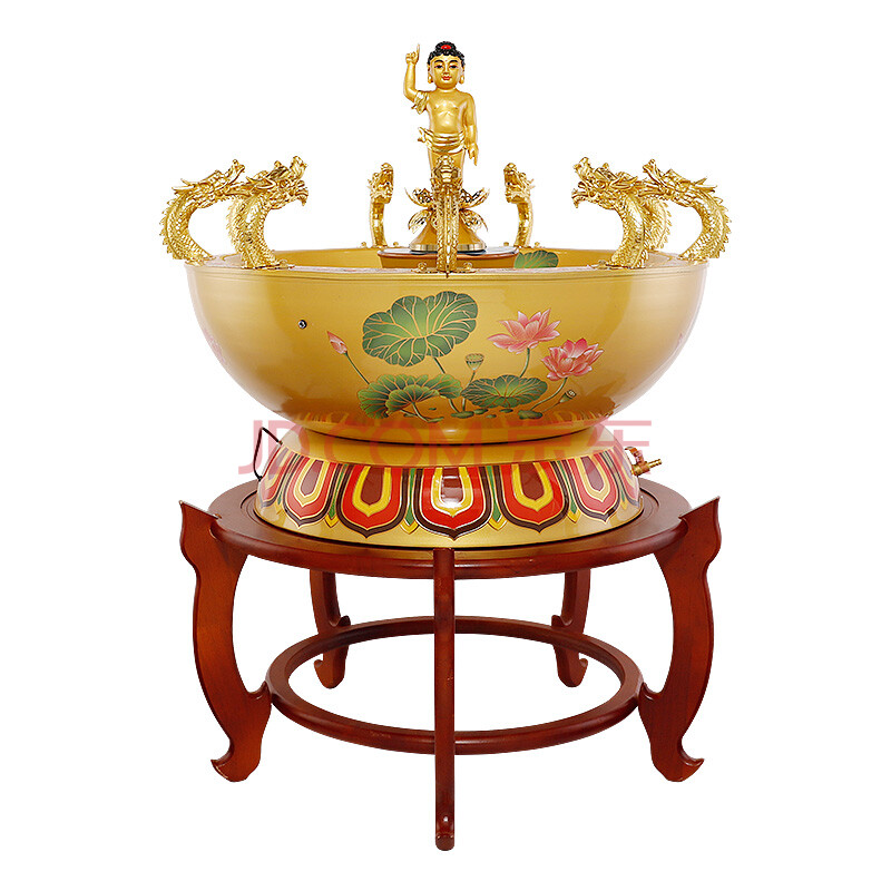 吾堂吾器 纯铜九龙喷水浴佛盆 浴佛节太子像 莲花寺庙法会释迦摩尼浴