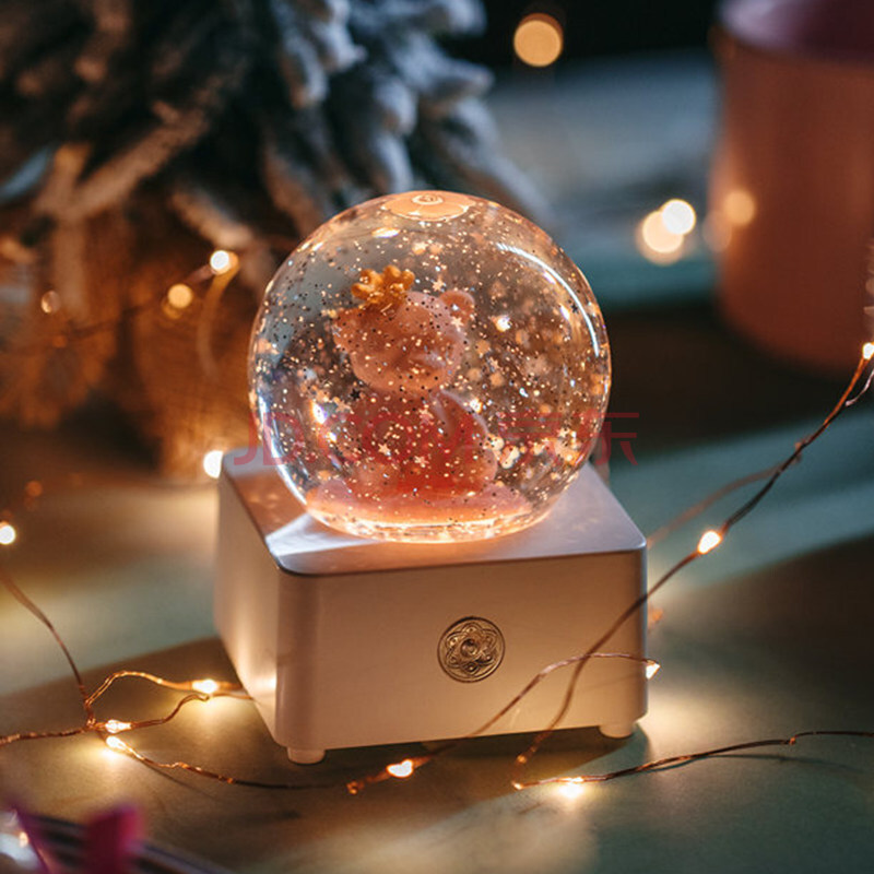 初高中学生礼物女 13-15-16岁女儿生日礼物独角兽水晶球音乐盒八音盒