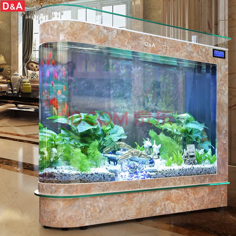 德克亚克力子弹头超白半圆形鱼缸水族箱家用客厅生态落地中型大型1.