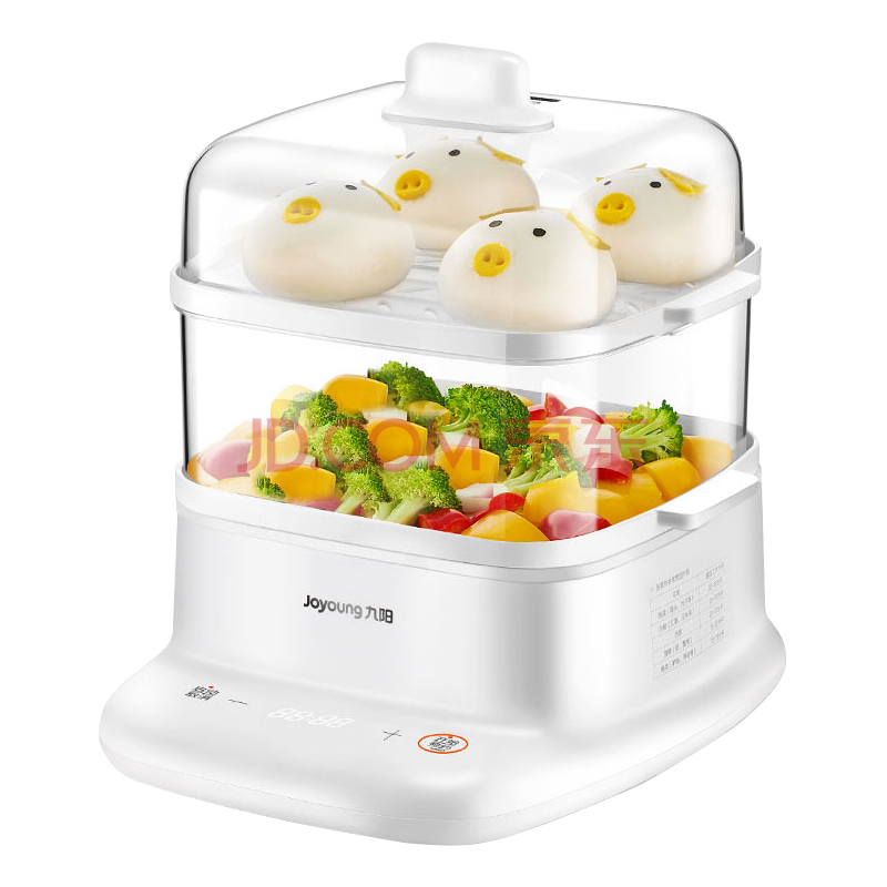 九阳(joyoung)电蒸锅多功能家用小蒸锅8l透明多层蒸笼早餐机自动断电