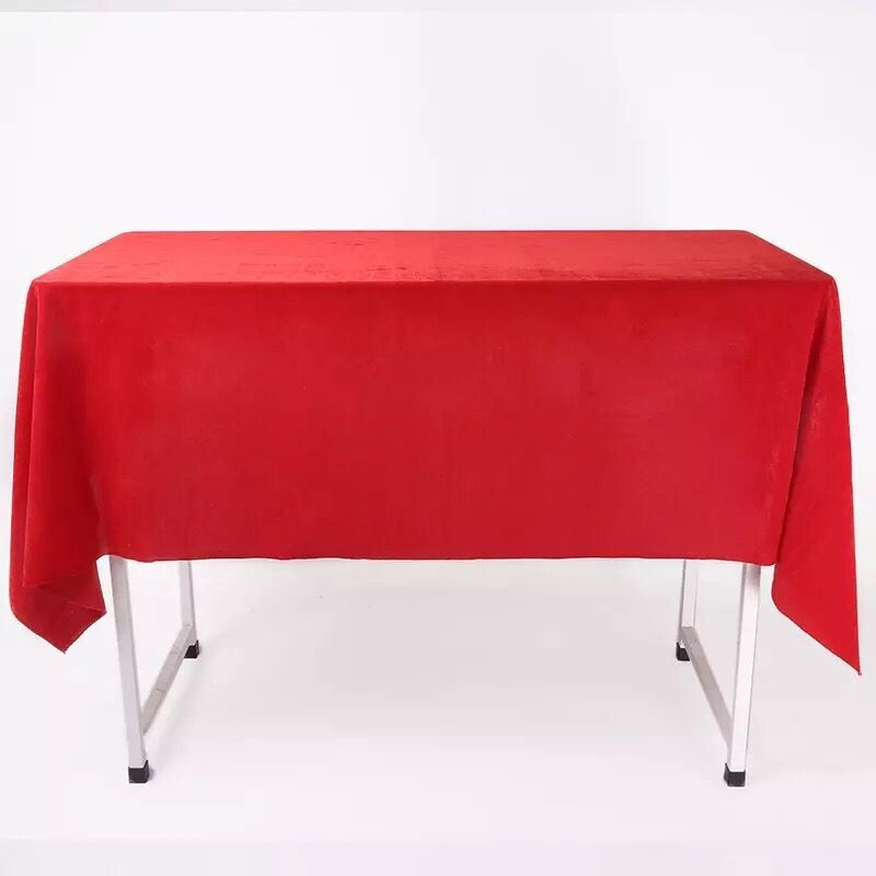 简约会议室桌布平铺台布红色办公桌绒布陈列展柜桌布加厚金丝绒 大