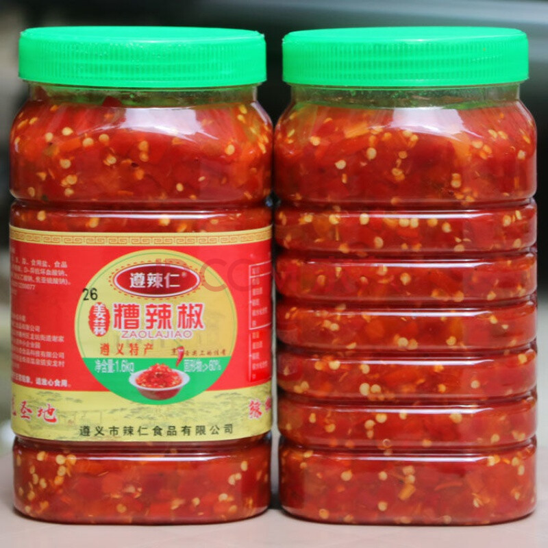 剁椒鱼头酸辣椒酱农家炒菜调料 姜蒜糟辣椒(瓶装1600克)