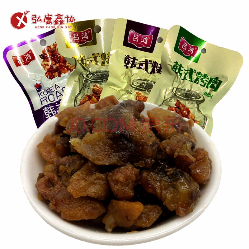 吕鸿韩式烤肉韩国烤肉香辣味鸡肉鸭肉粒独立小包装公室休闲零食 混合