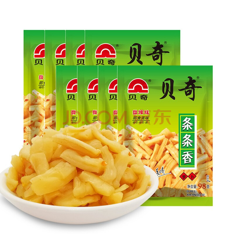 贝奇条条香 微辣萝卜干98g*8袋 脆口萝卜条开味咸菜下饭菜