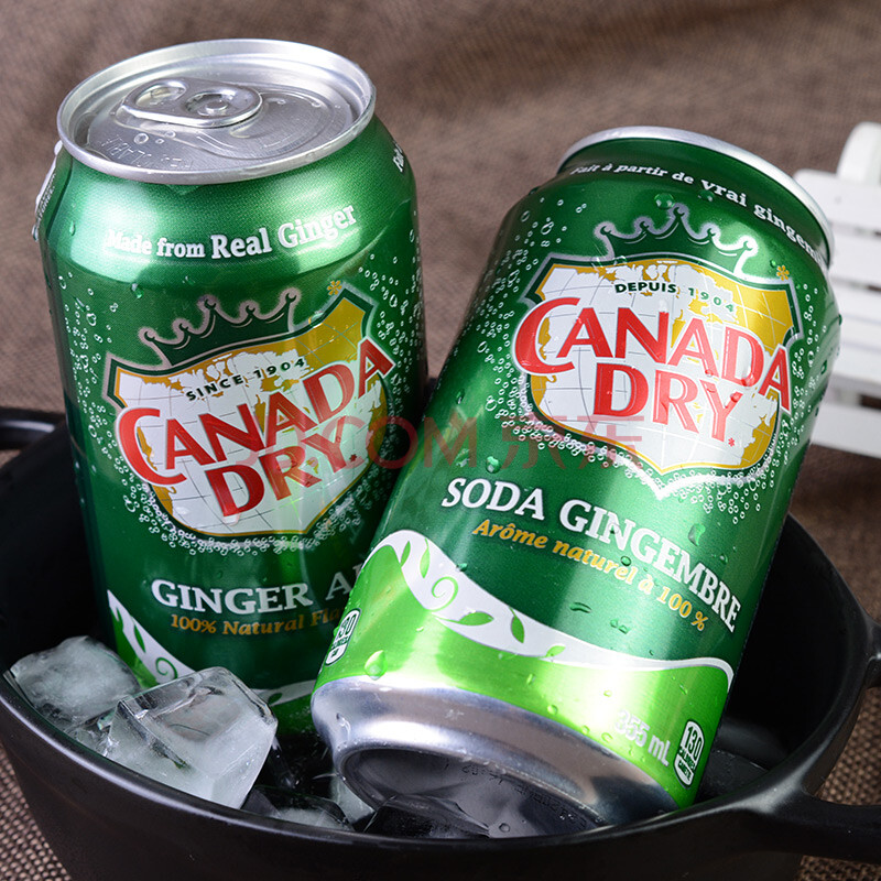 加拿大canada dry ginger ale姜汁味汽水干姜味苏打汽水饮料355ml 32