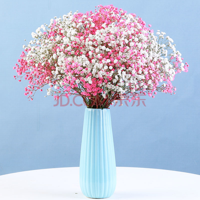 鲜花情人节告白手工diyins送爱人送朋友送老师居家摆件 粉白满天星 带