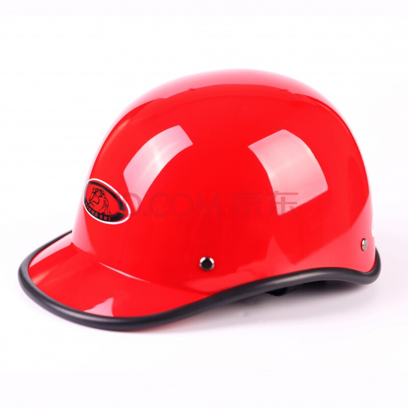 电动摩托车头盔夏季男女复古哈雷瓢盔太子车电瓶车轻便安全帽 亮红色 