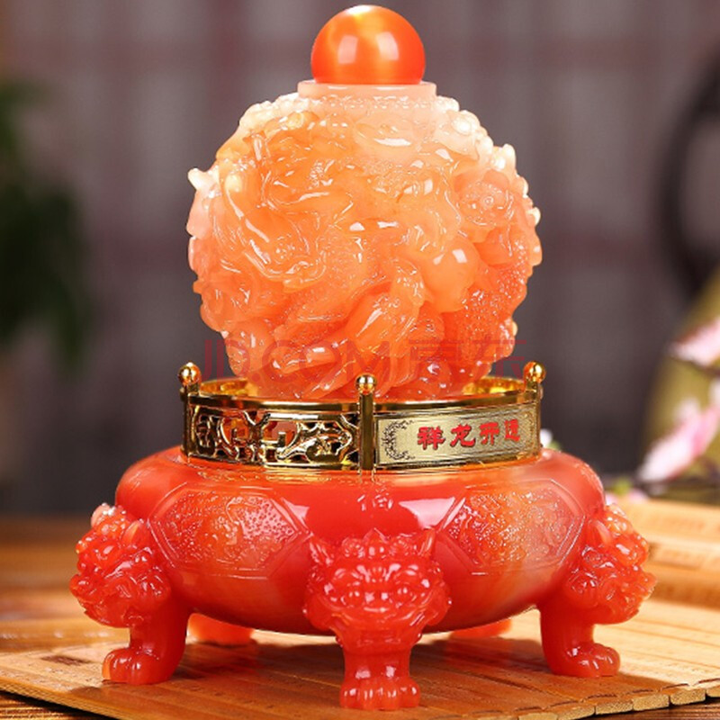 班德拉斯 招财进宝时来运转祥龙摆件工艺品办公室家居风水酒柜装饰品