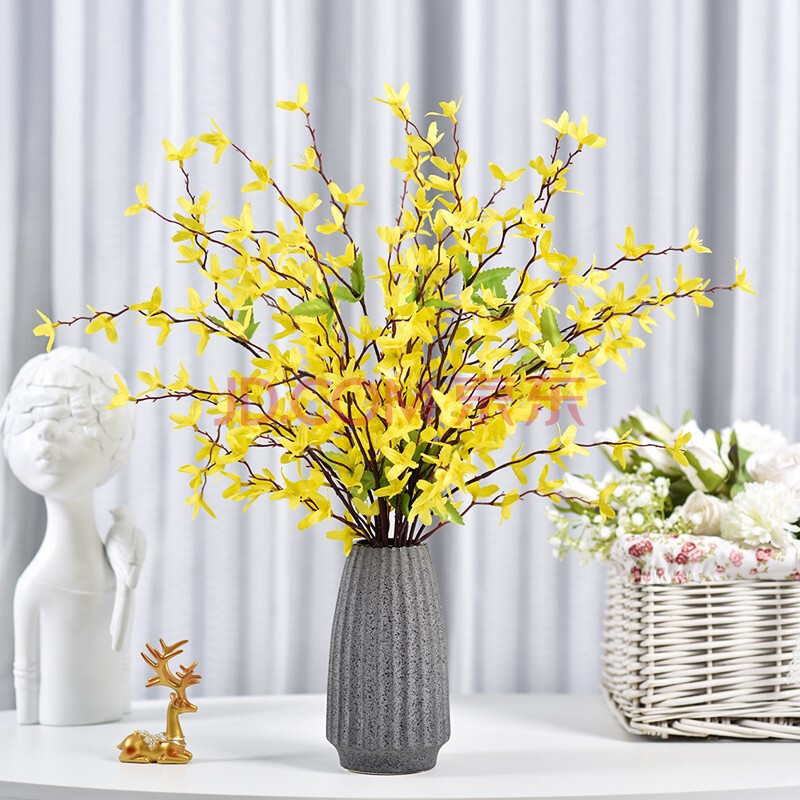 喜莱卡 迎春花仿真跳舞兰仿真花套装饰花摆设餐桌茶几假花束客厅插