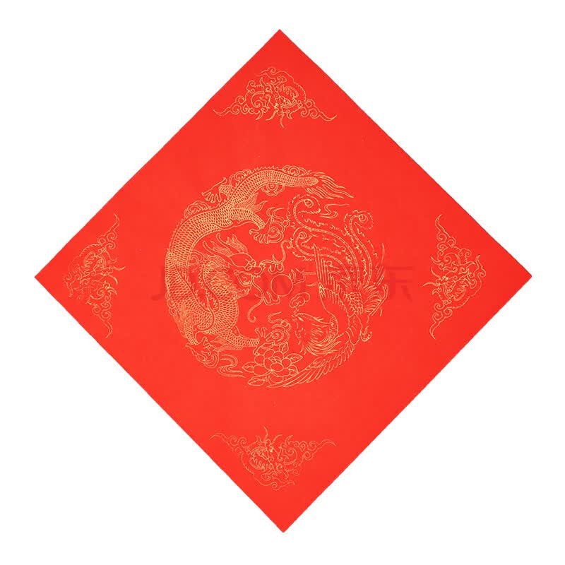 宣纸洒金龙凤呈祥对联空白手写春字加厚大红纸毛笔字书法专用过年门对