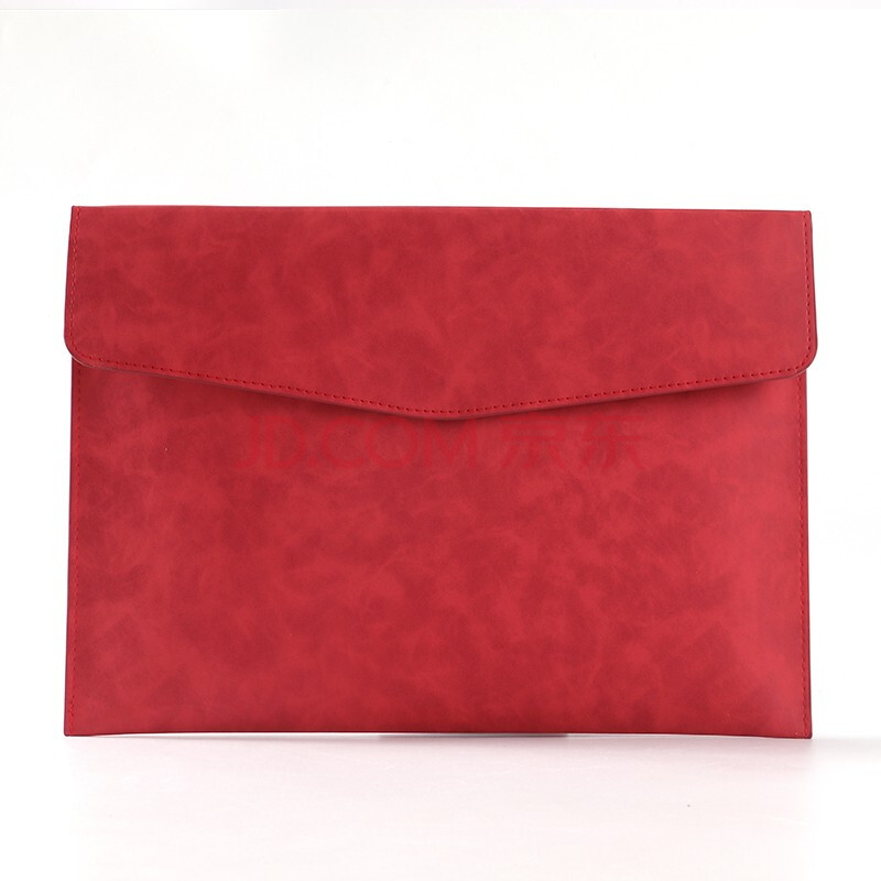 办公会议文件袋pu仿皮质单层防水大容量磁吸锁扣收纳包档案袋 红色