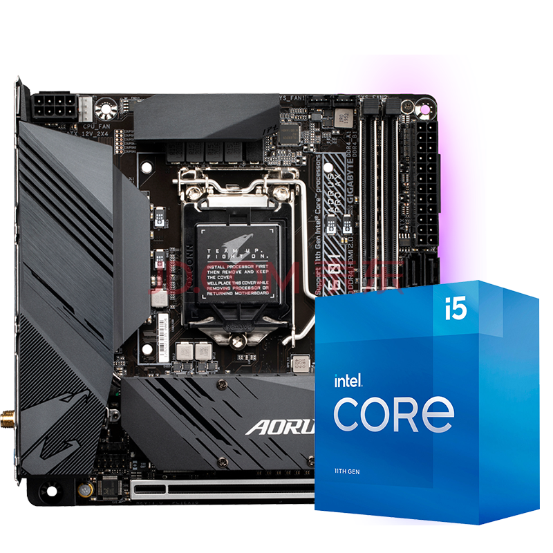 技嘉(aorus)b560m主板 英特尔11代i5 11600kf/11400f处理器cpu主板