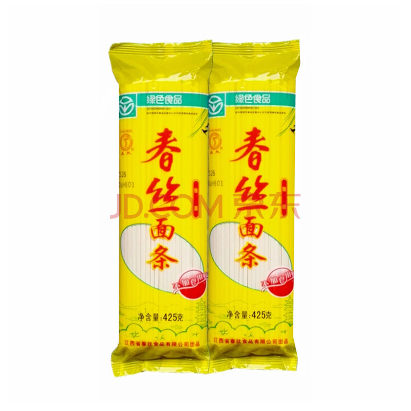 春丝面条热汤面经典挂面粗细两种绿色食品425g*6包没加食用胶 宽面