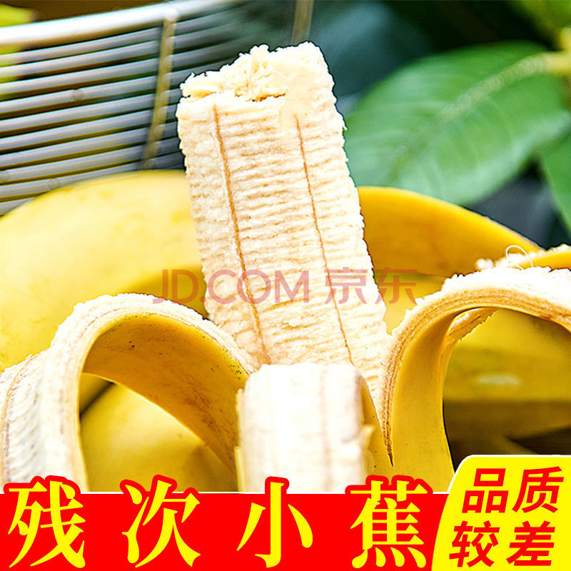 云南山甜香蕉6/10斤水果整箱熟 带箱10斤【残次小蕉】