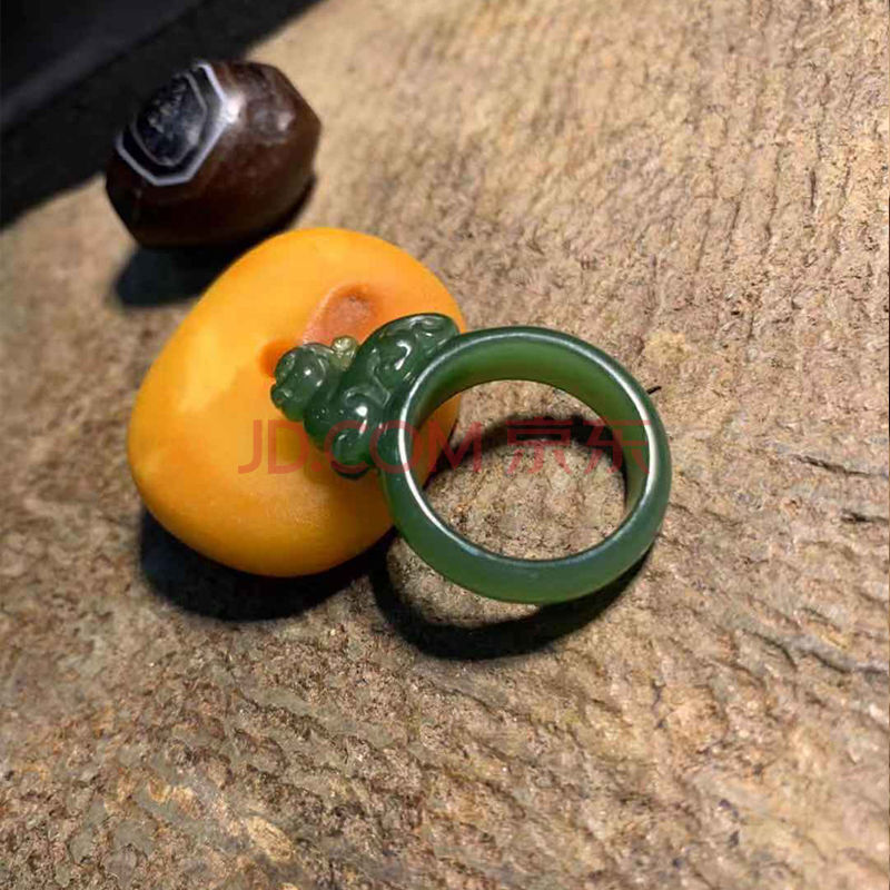 和田玉碧玉手工雕刻貔貅戒指戒面 男女款戒子介子裸石 貔貅戒指