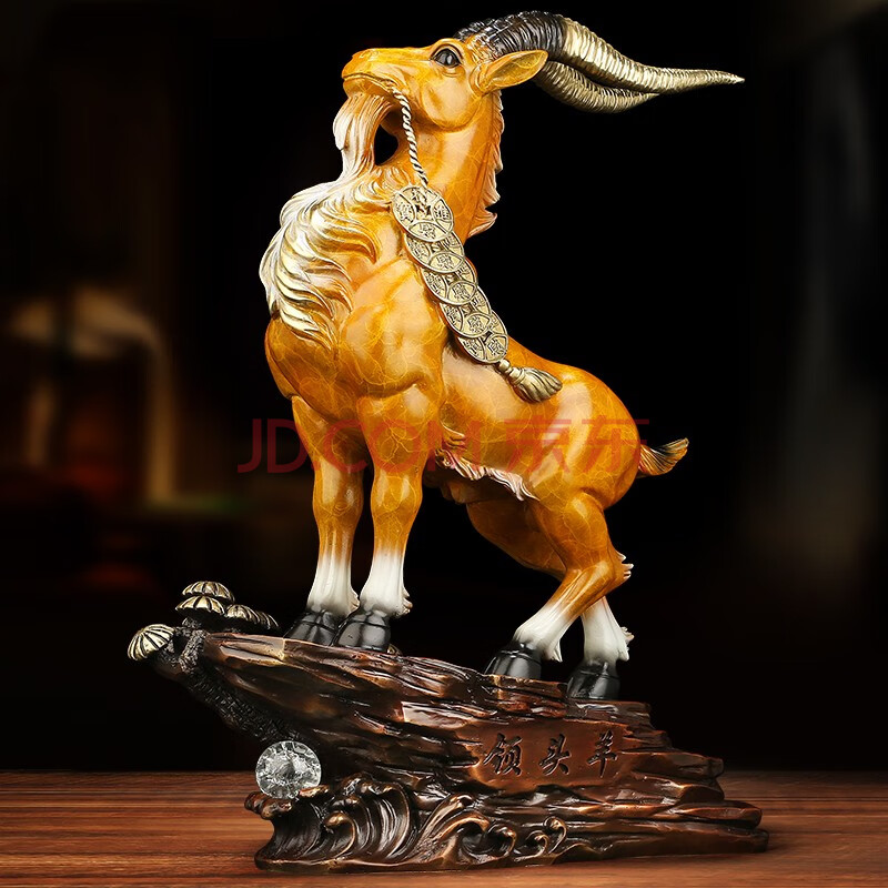吉善堂 全铜领头羊工艺品摆件生肖羊家居风水装饰品公司办公室送领导