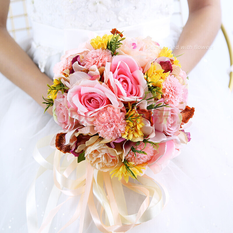 手捧花结婚新款仿真韩式婚礼玫瑰花束影楼拍摄道具婚庆用品伴繁花似锦