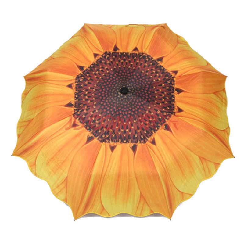 向日葵伞壹美向日葵三折礼品伞银胶遮阳伞折叠创意葵花女生晴雨伞
