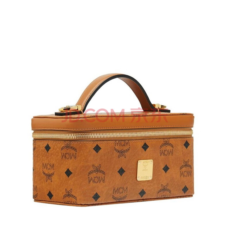 mcm 女包手提包小箱包经典款单肩包 方形化妆包斜跨包 棕色myz8avi01