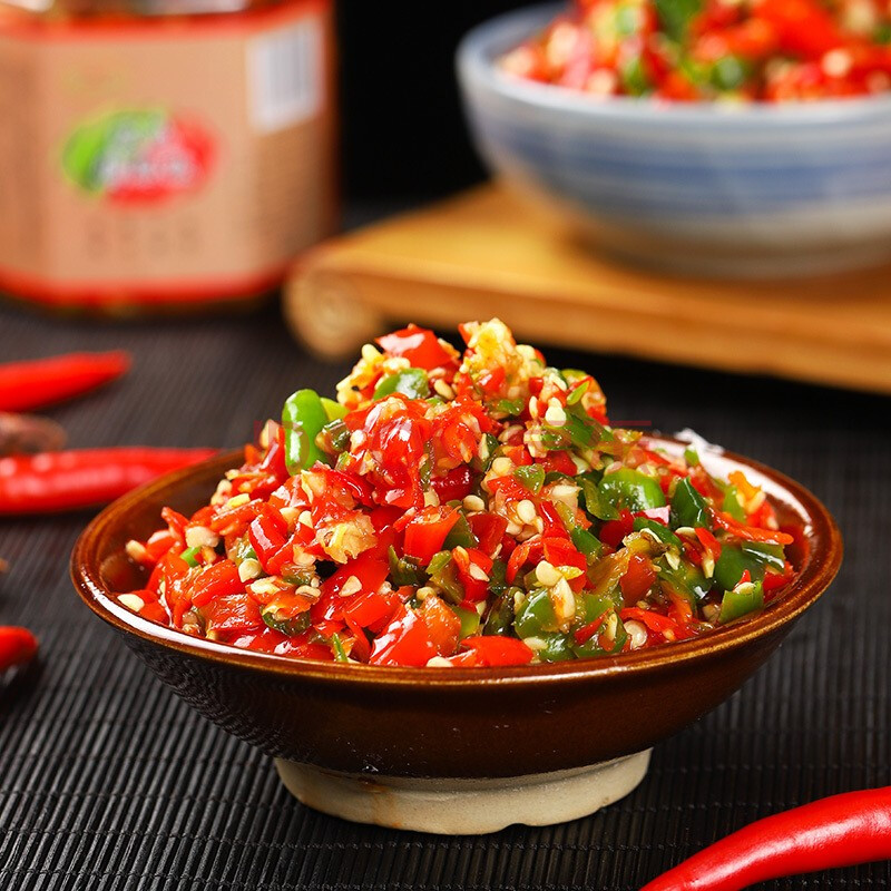 湖南特产红剁椒380g/瓶小米剁椒老坛剁辣椒酱调味辣酱辣椒粉 红剁椒