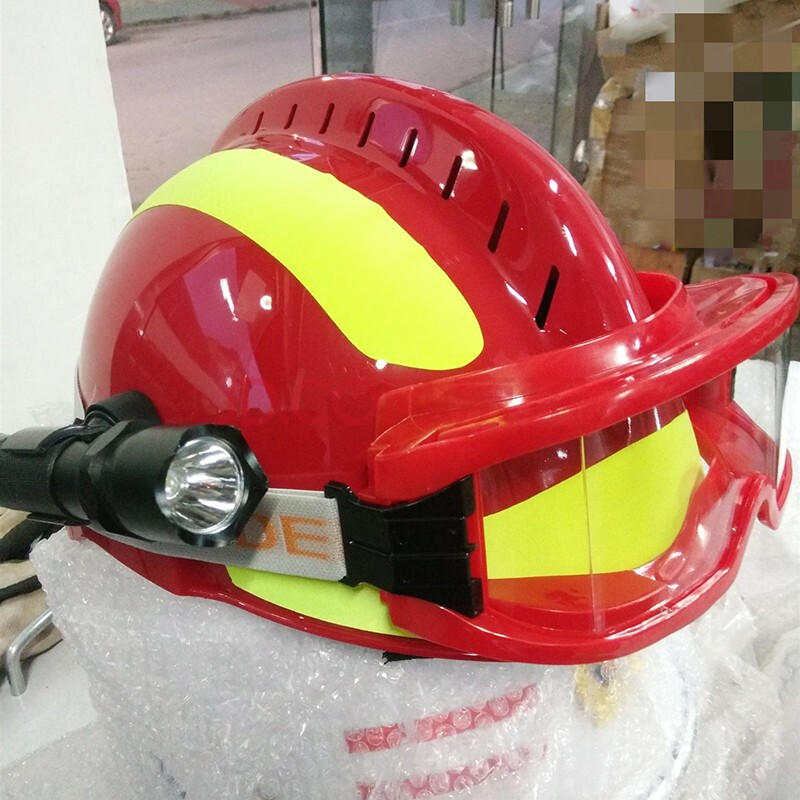 消防头盔f2抢险地震救援防砸应急防火防砸安全帽韩欧式红蓝色带灯