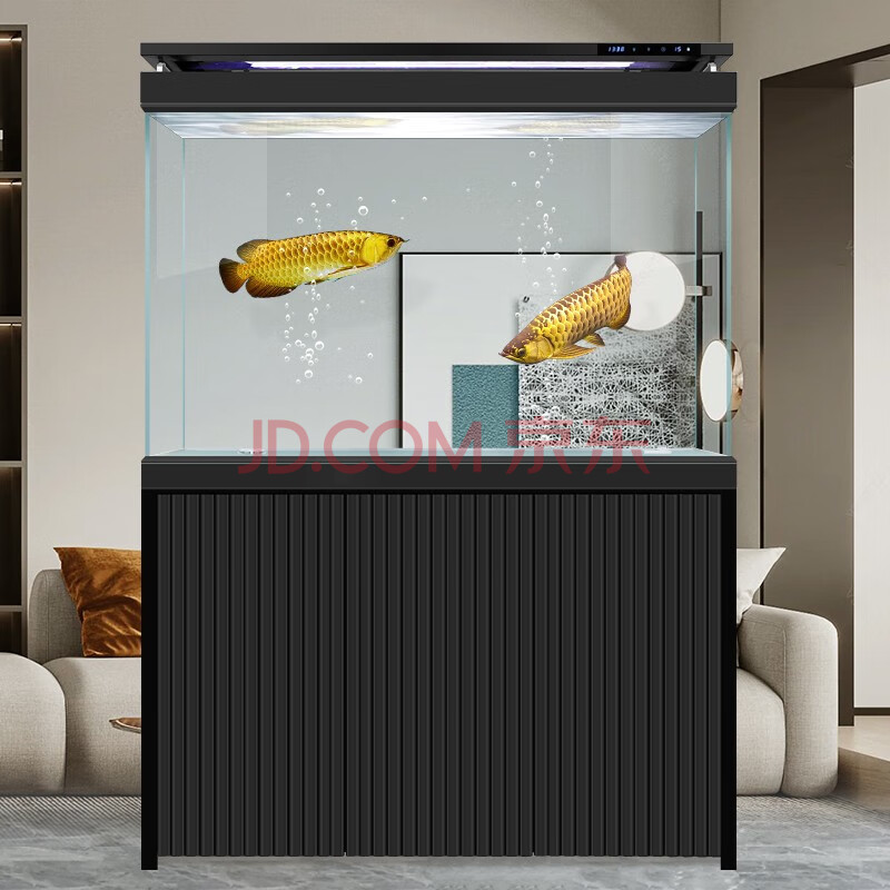 汉霸超白玻璃鱼缸客厅家用大型底滤屏风鱼缸生态智能金鱼缸水族箱 哑