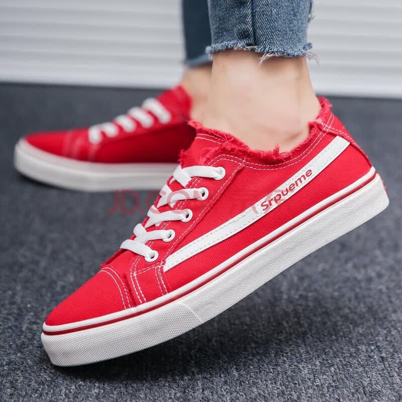 夏季男鞋韩版潮流休闲鞋时尚板鞋子男士透气帆布鞋男夏季小白鞋男