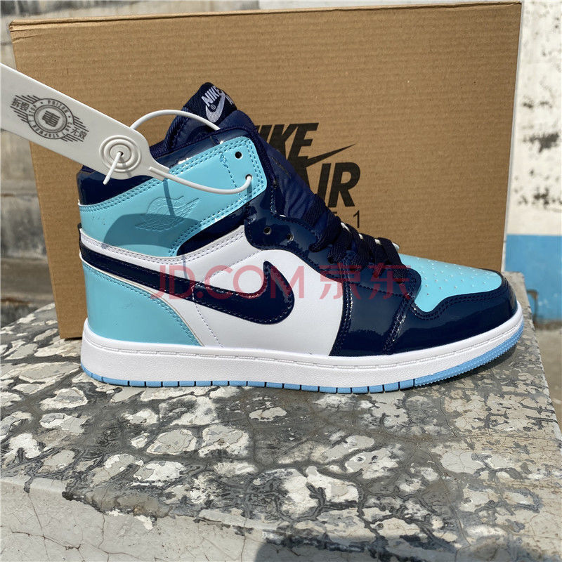 运动篮球鞋女鞋鞋高帮板鞋潮流绿鞋空军一号 aj深蓝月普通版 36